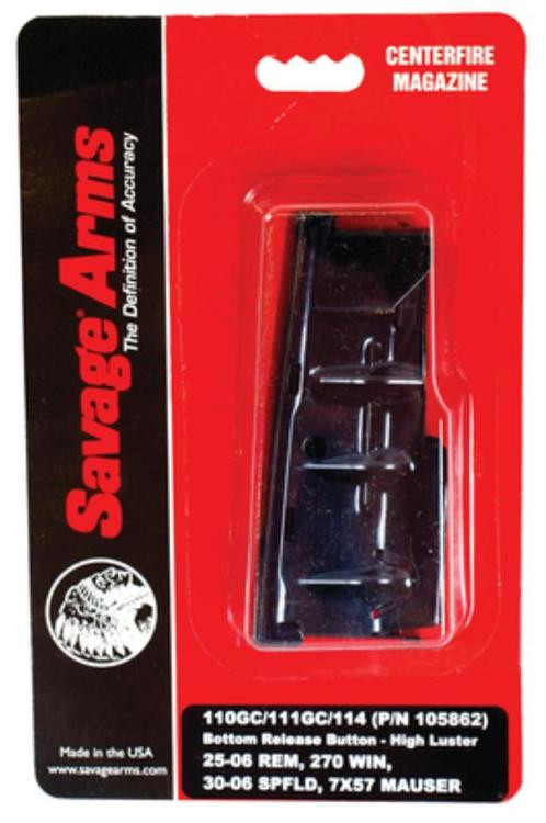 Savage Magazine Box Bottom Release 10Fc/11Fc/12Fcv/12Lrp/10 Precision Carbine/11 Long Range Hunter/10 Predator Hunter .300 Win Mag/.375 Ruger 3 Rounds Matte Blue