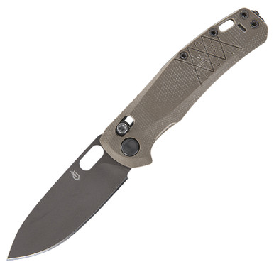 Gerber Scout Tan Folding Knife, Plain Edge, Drop Point