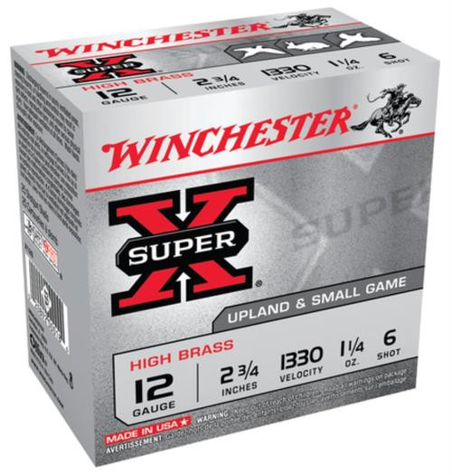 Winchester Super-X High Brass 12 Ga, 2.75" 1-1/4 oz 6 Shot 25rd Box