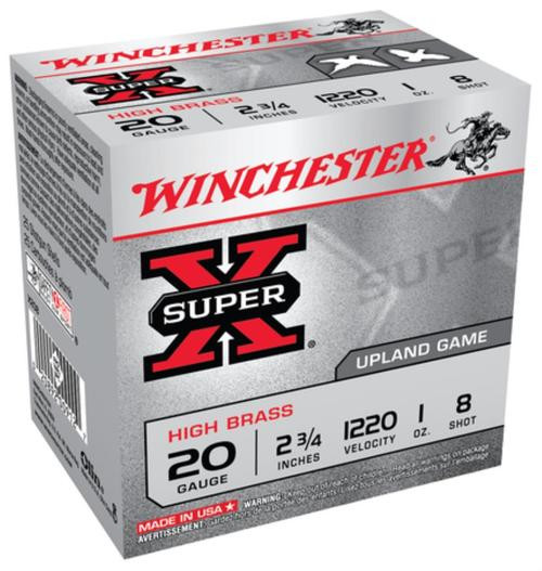 Winchester Super-X High Brass 20 Ga, 2.75", 1oz, 8 Shot, 25rd Box