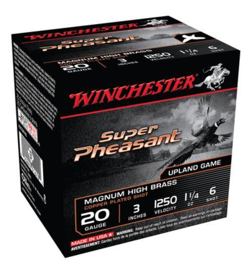 Winchester Super-X Pheasant 20 Ga, 3", 1250 FPS, 1.25oz, 6 Shot, 25rd Box