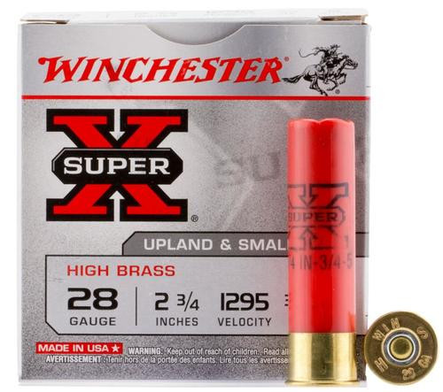 Winchester Super-X High Brass 28 Ga, 2.75", 1295 FPS, .75oz, 5 Shot, 25rd Box