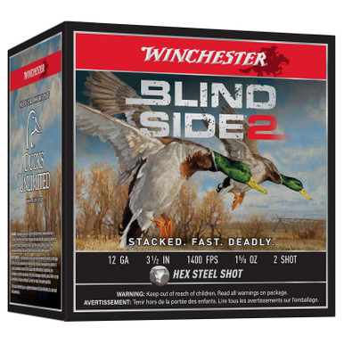 Winchester Ammo Xbs12l2 Blind Side 2 12 Gauge 3.50" 1 5/8 OZ 2 Shot 25 Box