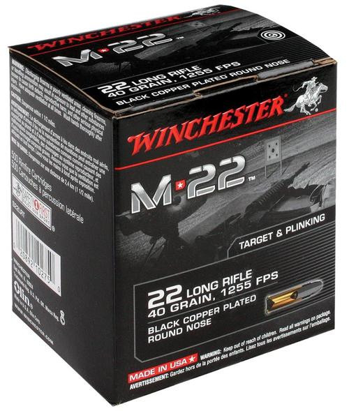 Winchester M22 .22LR 40gr, Lead Round Nose Black, 1000rd/Bulk Box