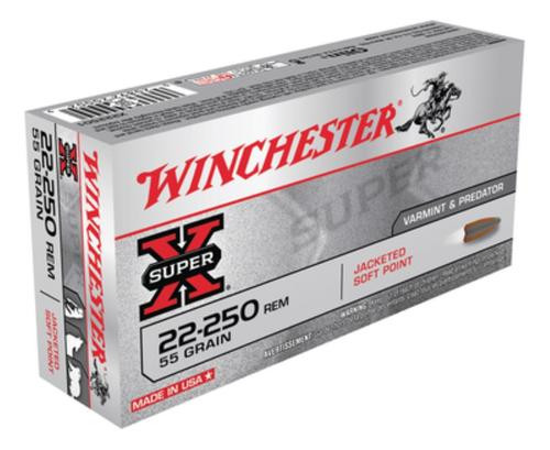 Winchester Super-X .22-250 Rem 55gr, Pointed Soft Point, 20rd Box