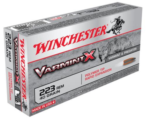 Winchester Varmint X .223 Rem 40gr, Polymer Tip, 20rd Box