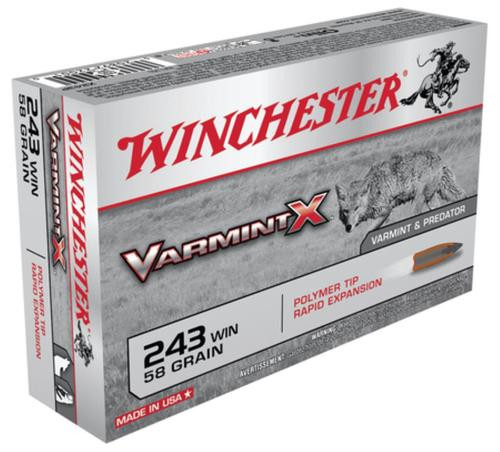 Winchester Varmint X .243 Winchester 58gr, Polymer Tip, 20rd Box