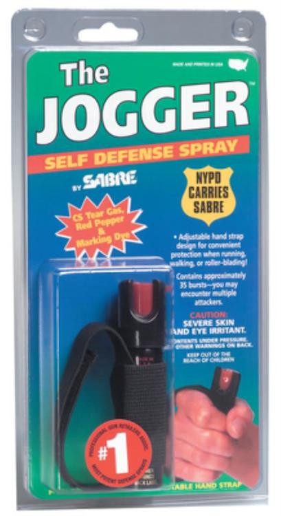 Sabre Jogger Pepper Spray 4" Tall x .87" Wide .75 oz 8-10 Feet