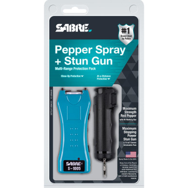 SABRE RED Pepper Spray and Stun Gun with Flashlight Kit