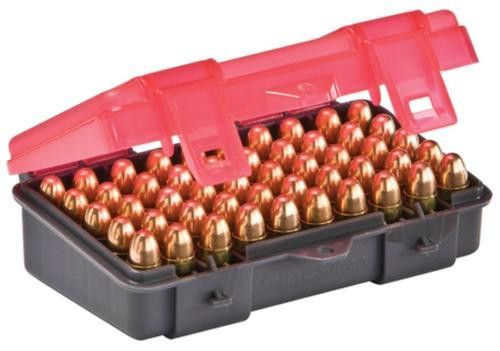 Plano Molding Flip Top Handgun Ammo Case 50rd 9mm/.380 Gray/Rose