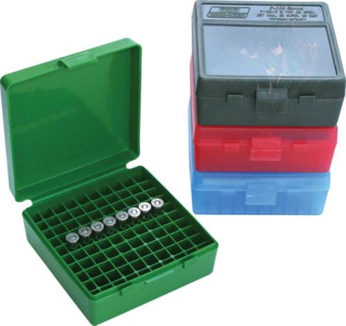 MTM P-100 Flip-Top Pistol Ammo Box 1.68" OAL Red Poly