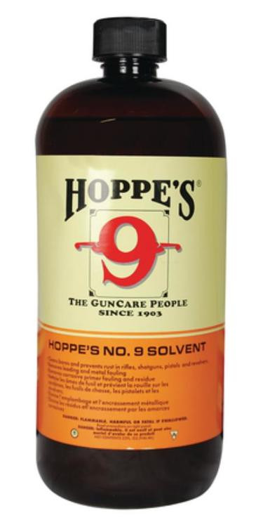 Hoppe's No. 9 Bore Cleaner Removes Carbon Powder & Lead Fouling Child Proof Cap 1 Quart (32 oz.) Bottle