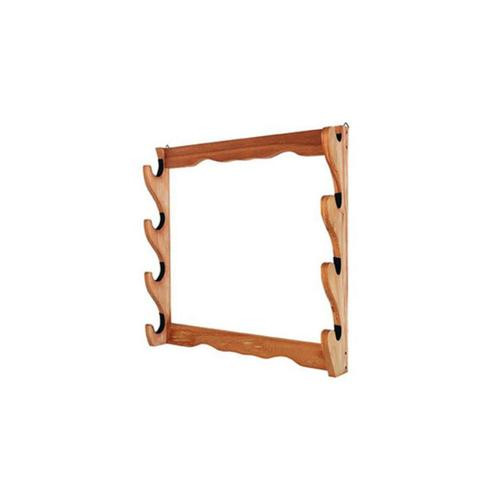 Allen Four Gun Wooden Wall Rack, Solid Wood Construction, 24.5"X24.5"x4.25", Natural Finish