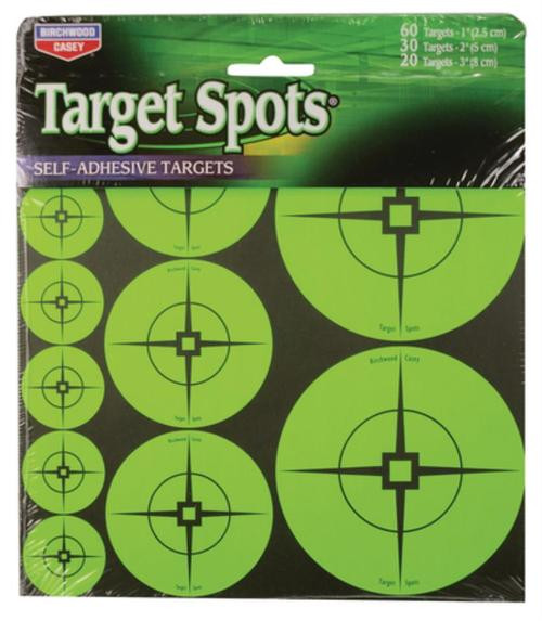 Birchwood Casey Self-Adhesive Target Spots Atomic Green With Crosshairs 110 Assorted Spots