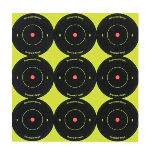 Birchwood Casey Shoot-N-C 2" Bullseye Pasters, 9/Page, 12 Pages/Pack