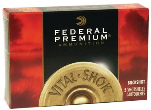 Federal Premium, Vital Shok, 12 Ga 3", 3 Buck, 1 1/2oz, Buckshot, 10 Pellets, 5rd Box
