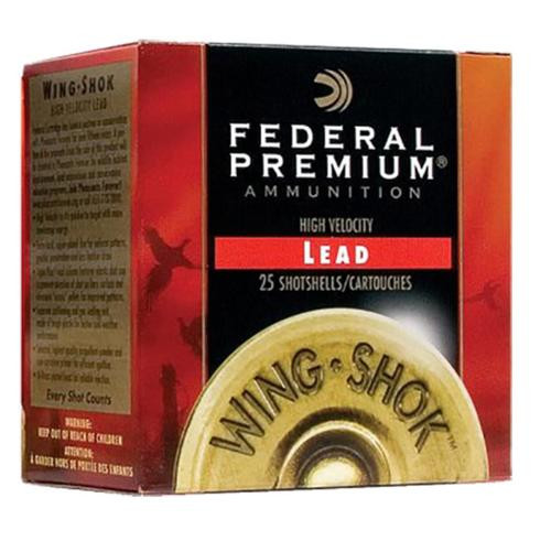 Federal Prem Wing-Shok High Velocity Lead 12 Ga, 2.75", 1-1/4oz, 4 Shot, 25rd/Box