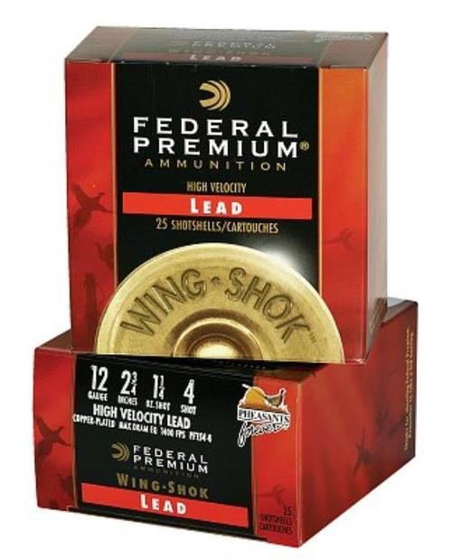 Federal Wing-Shok High Velocity Lead 12 Ga, 2.75", 1-1/4oz, 5 Shot, 25rd/Box