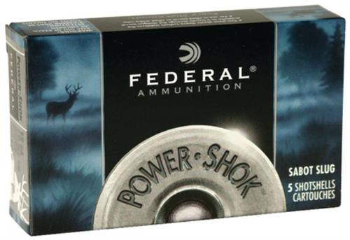 Federal Power-Shok Sabot Slugs 12 Ga, 2.75", 1500 FPS, 1oz, Lead Slug, 5rd/Box