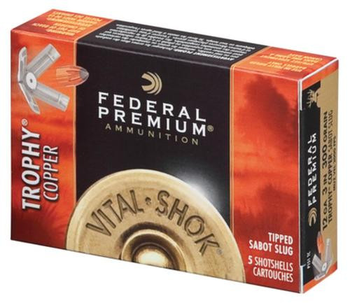 Federal Vital-Shok 20 Ga, 2.75", 1700 FPS, 275gr, Trophy Copper Sabot Slug 5 Per Box