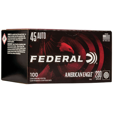 Federal American Eagle Handgun Ammunition .45 ACP 230GR FMJ 100 Rounds