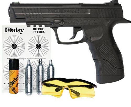 Daisy Powerline 415 Air Pistol Kit SA CO2 Powered .177 BB 21rd Synthetic Stock Black