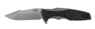 Zero Tolerance 0393GLCF Rick Hinderer Flipper Knife - 3.5" CPM-20CV Blade, Titanium Handles with Glow-in-the-Dark Carbon Fiber Overlays