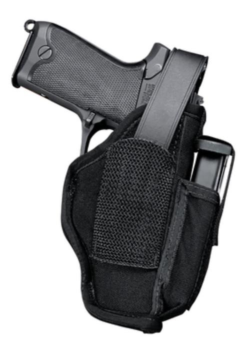 Uncle Mike's Hip Holster, Mag Pouch, 4" Medium Revolver, Right Hand, Black Nylon