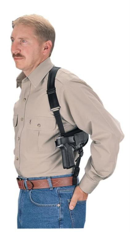 Uncle Mike's Horizontal Shoulder Holster 16, 3.25-3.75" Barrel Med/Large Auto, Black Nylon