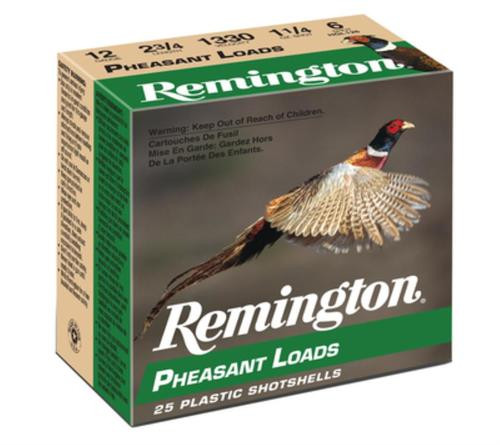 Remington Pheasant 12 Ga, 2.75 Inch, 1330 FPS, 1.25 Ounce, 6 Shot, 25rd Box