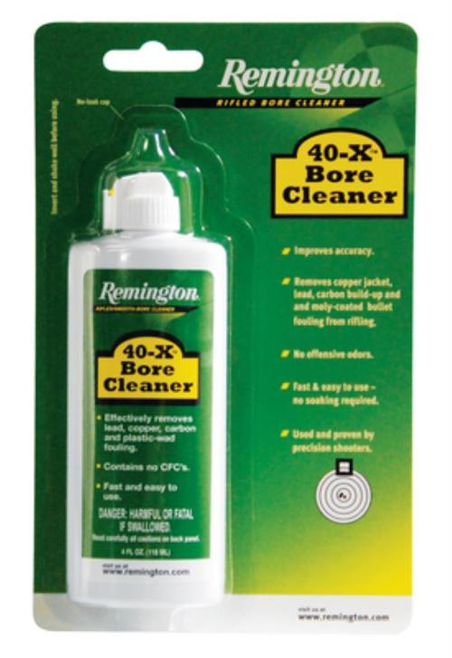 Remington Accessories 40-X Bore Cleaner Removes Carbon/Lead/Plastic Fouling/Powder 4 oz Squeeze Bottle
