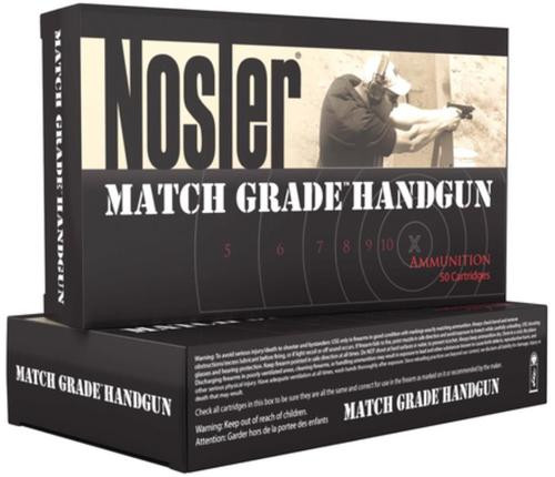 Nosler Match Grade Handgun Ammunition 9mm 115gr, Jacketed Hollow Point 50rd Box