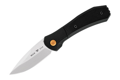 Buck 591 Paradigm Shift Auto Knife with Pocket Clip - 3" S35VN Drop Point Plain Blade, Black G10 Handles with Rotating Bolster Lock