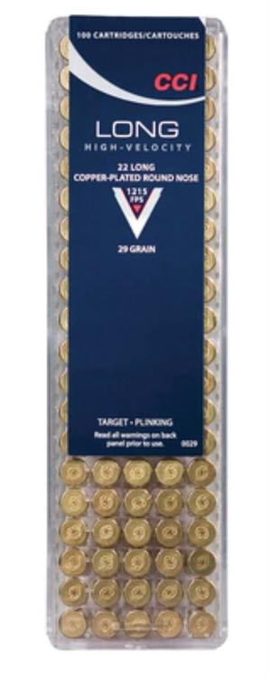 CCI .22 Long, HV Target/Plinking, 29 Gr, Round Nose, 100rd Box