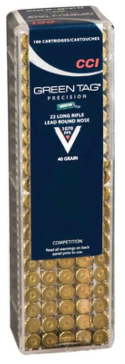 CCI Green Tag Competition 22 LR 40gr Lead Round Nose 100 Per Box