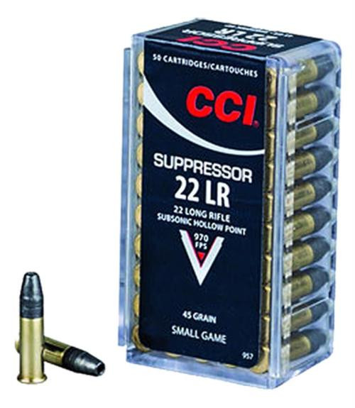 CCI 22LR Suppressor 22 LR 45gr, Lead Hollow Point, 50rd Box