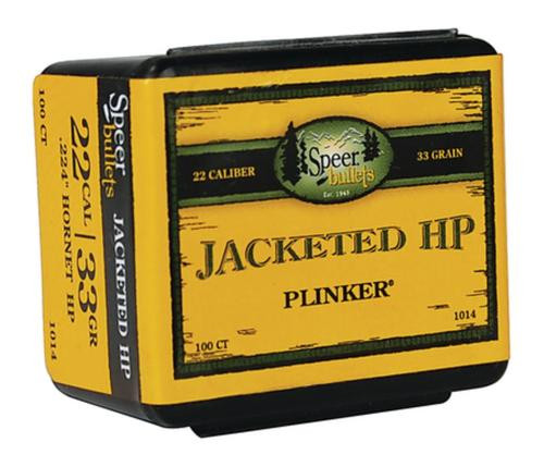 Speer Plinker Rifle Bullet .224 Diameter 33 Gr, Jacketed Hollow Point, Hornet, 100/Box,NOT AMMO THESE ARE RELOADING BULLETS