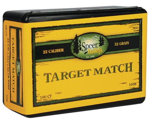 Speer Rifle Bullets Target Match .22 Caliber .224 52 Gr, Hollow Point Boat Tail, 100/Box,NOT AMMO THESE ARE RELOADING BULLETS