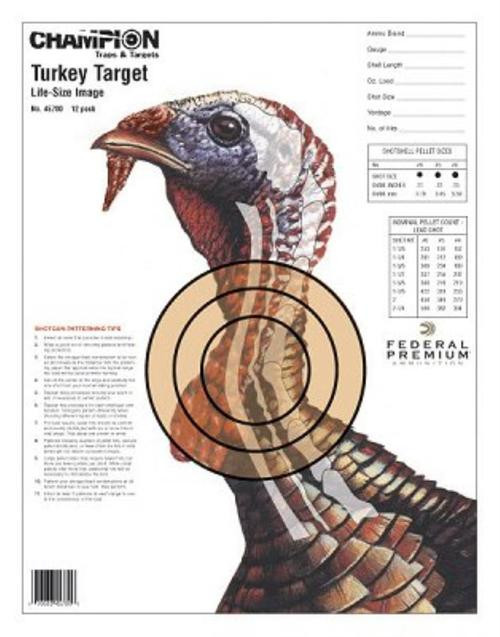 Champion Life Size Turkey Target, 12/Pack