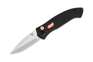 Buck 898 Legacy Collection Impact AUTO Folding Knife - 3.125" S35VN Satin Drop Point Blade, Twill Carbon Fiber Handles, Copper Accents - Limited Edition