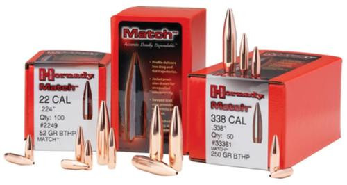 Hornady Match Bullets .308 Diameter 155 Grain Hollow Point Boattail 100 Per Box,NOT AMMO THESE ARE RELOADING BULLETS