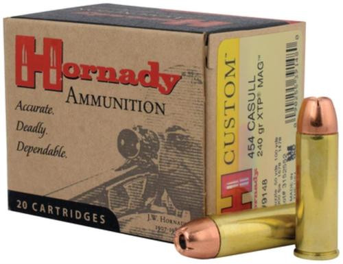 Hornady Custom .454 Casull 240gr, Jacketed Hollow Point, XTP 20rd Box