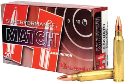 Hornady Superformance .223 Rem 75gr, Boattail Hollow Point Match 20rd Box