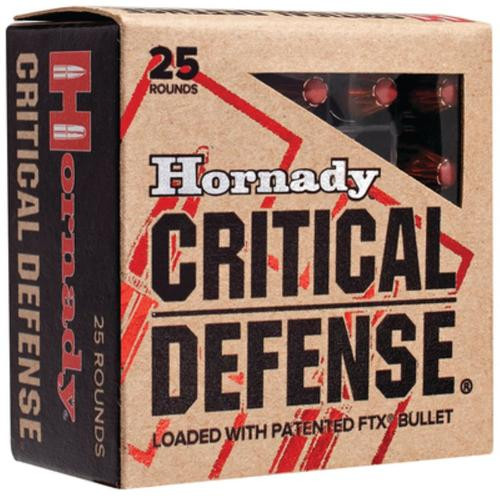 Hornady Critical Defense 9mm 115gr, Flex Tip eXpanding, Brass Case, 25rd Box