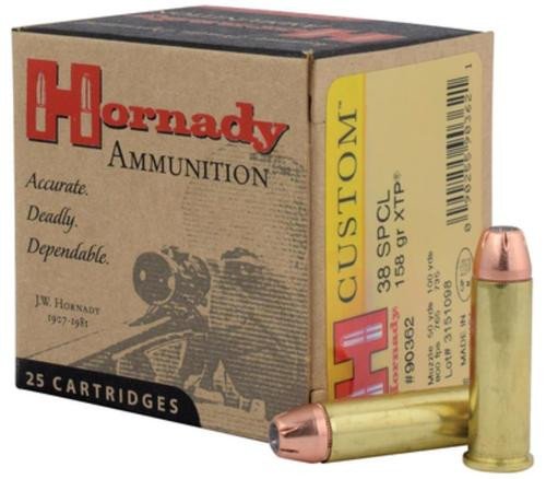 Hornady Custom .38 Special 158 Gr, Jacketed Hollow Point/XTP, 25rd/Box