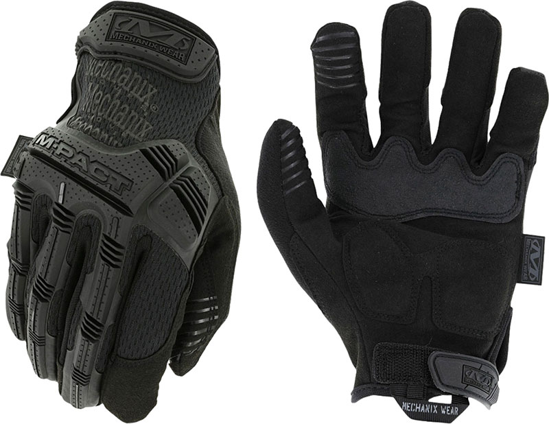 Mechanix Wear M-Pact Covert Gloves, Large (MPT55010) Black Synthetic Leather/Armortex