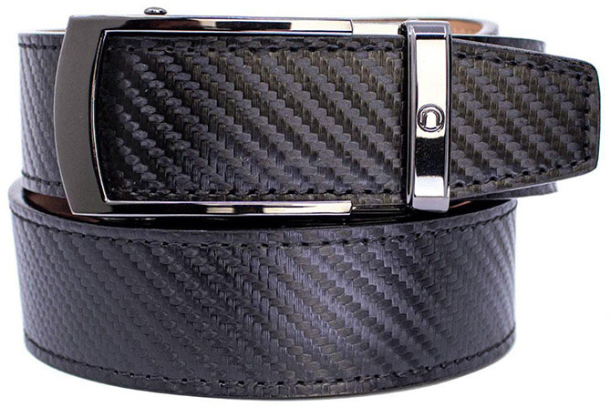 Nexbelt Bond Precisefit Stamped Leather EDC Belt, Cut To Size, Up To Size 50, Black Carbon (PCS5772)