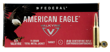FederalAmerican Eagle Rifle .224 Valkyrie 75 GR TMJ - 20 Rounds per Box