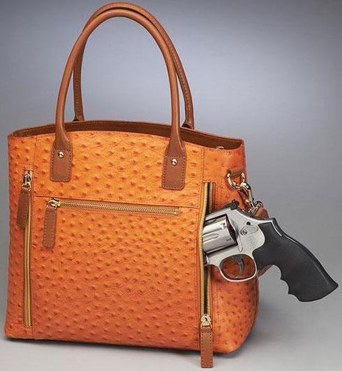 Gun Tote'n Mamas Town Tote Orange (GTM-51ORANGE) Fits Small Pistols & Revolvers, Ambidextrous Hand