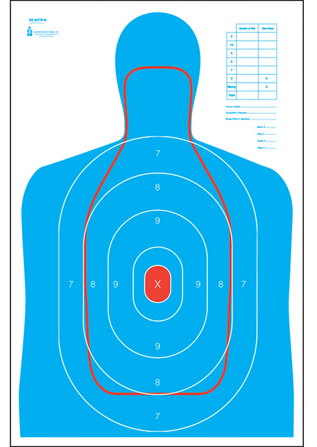 Action Target RCB27EQ100 B-27E FBI-Q Combination Qualification Silhouette Paper Shooting Target 23"x35" 100 Pack
